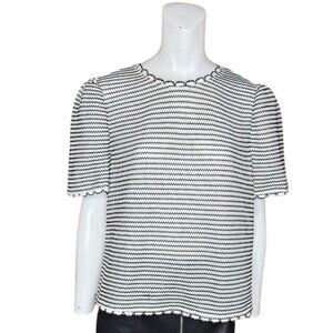 Dress Me Up Black and Cream Adrianna Papell Top Size L NWT